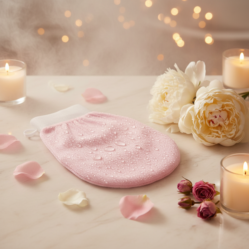 Exfoliating Mitt – Blush Pink Spa Luxury