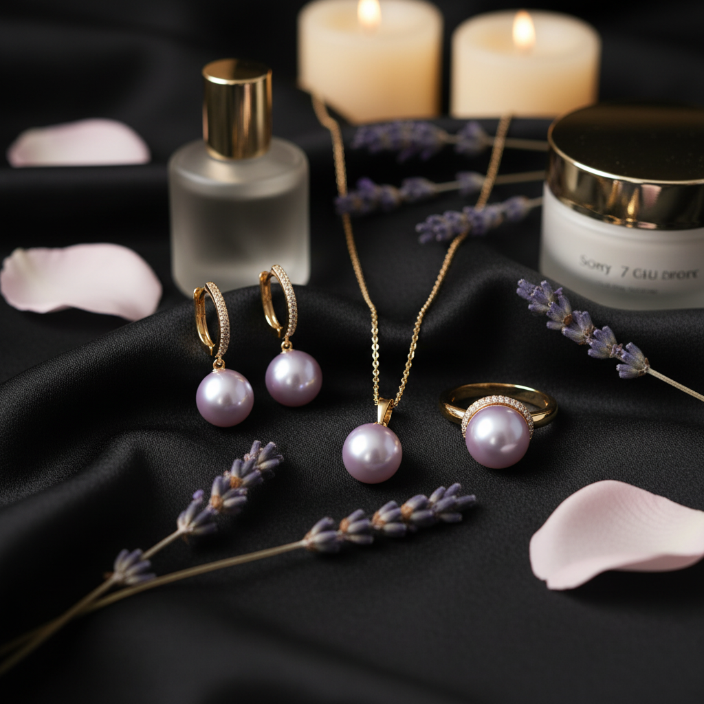 Embrace Shell Pearl Jewellery Set – Necklace, Ring & Earrings, 5 Colours