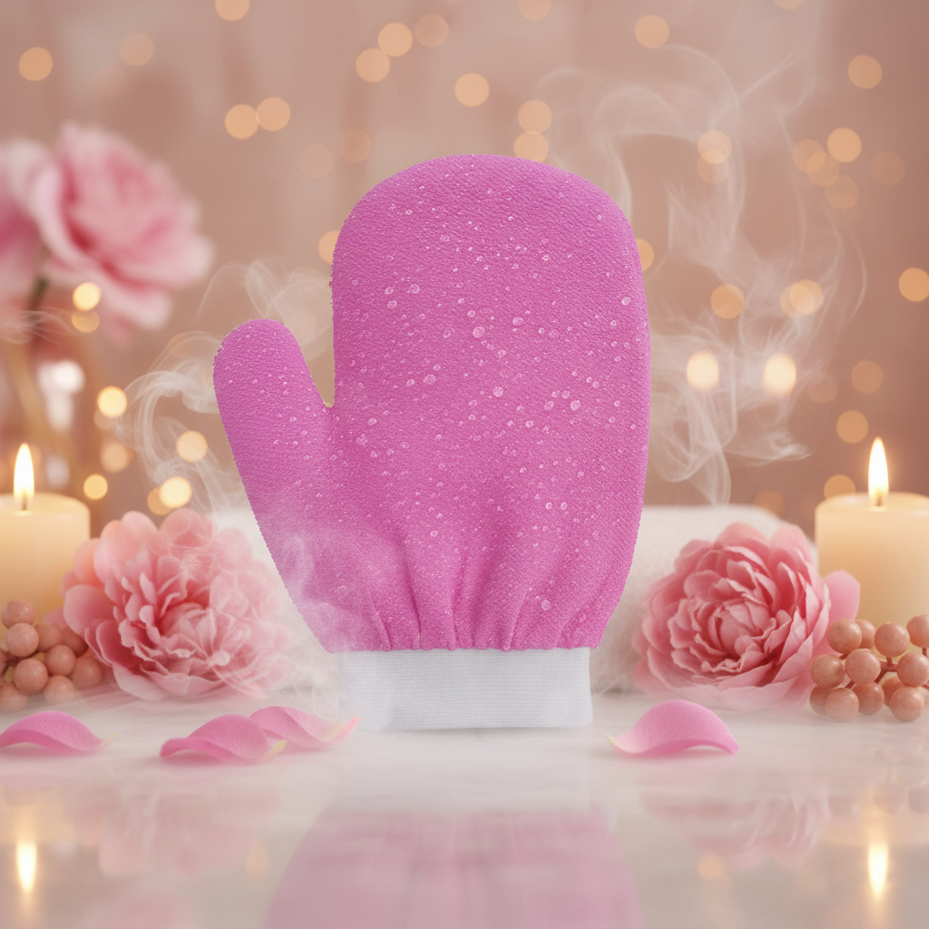 Pink Exfoliating Mitt – Spa Luxury