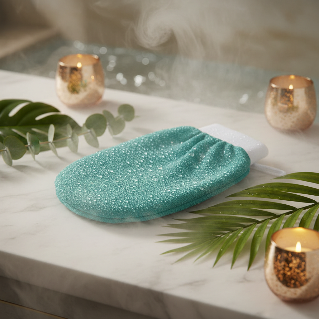 Teal Exfoliating Mitt – Spa Luxury